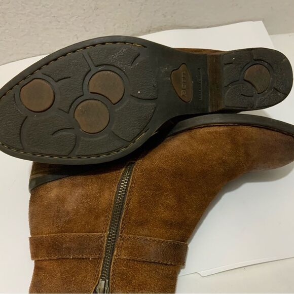 Born ankle boots brown leather side zip accent buckle 9.5 - Picture 10 of 16